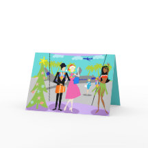 Retro Hawaiian Weihnachtskarte