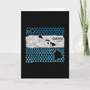 Retro Hawaiianische Insel Oahu Hawaii Vulkan Urlau Karte