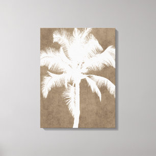 Retro Hawaiianische Tropische Palmenbaum-Silhouett Leinwanddruck