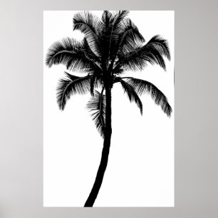Retro Hawaiianische Tropische Palmenbaum-Silhouett Poster
