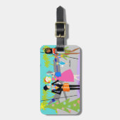 Retro Hawaiianische Weihnachtsmarke Gepäckanhänger (Vorderseite vertikal)