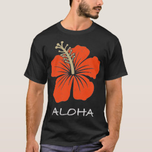 Retro Hawaiianischer Hibiskus Tropisches Florales  T-Shirt