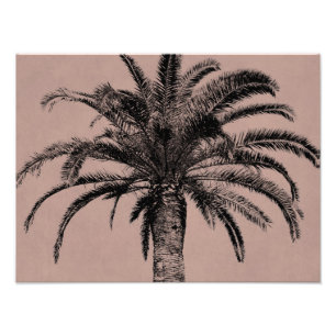 Retro hawaiische Palme - Vintage Palmen-Schablone Fotodruck