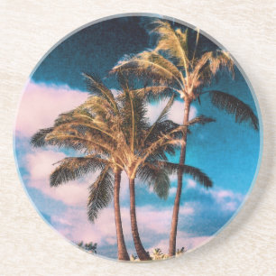 Retro hawaiische Palmen fertigten Palmen besonders Untersetzer