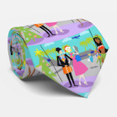 Retro hawaiische WeihnachtsKrawatte Krawatte (Gerollt)