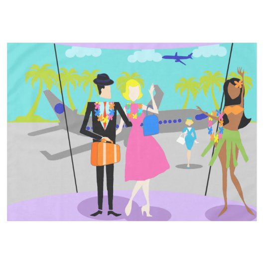 Retro hawaiische Weihnachtstischdecke Tischdecke (Vorderseite (Horizontal))