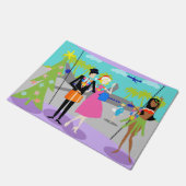 Retro hawaiische Weihnachtstür-Matte Fußmatte (Schrägansicht)