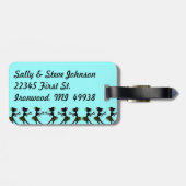 Retro hawaiischer Hula Tanz-Gepäck-Taschen-Umbau Gepäckanhänger (Rückseite horizontal)