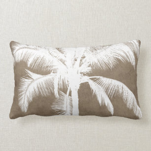 Retro hawaiisches tropisches Palme-Silhouette-Wei Lendenkissen