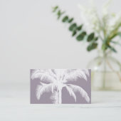 Retro hawaiisches tropisches Palme-Vintages Lila Visitenkarte (Stehend Vorderseite)
