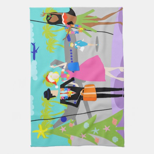 Retro hawaiisches WeihnachtsGeschirrtuch Geschirrtuch (Vertikal)