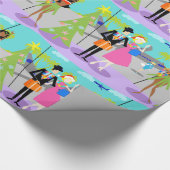 Retro hawaiisches WeihnachtsPackpapier Geschenkpapier (Ecke)