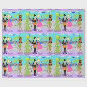 Retro hawaiisches WeihnachtsPackpapier Geschenkpapier (Flach)