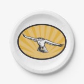 Retro Hawk Flying Pappteller (Vorderseite)
