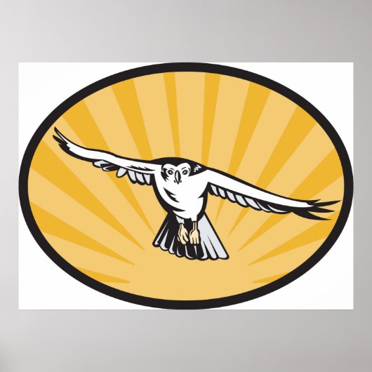 Retro Hawk Flying Poster (Vorne)