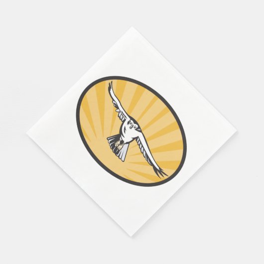 Retro Hawk Flying Serviette (Ecke)
