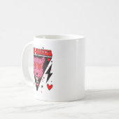 Retro Heart Breaker Valentines Day Tiger Love  Kaffeetasse (Vorderseite Links)