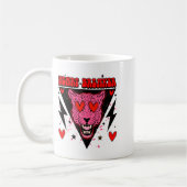 Retro Heart Breaker Valentines Day Tiger Love  Kaffeetasse (Links)