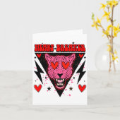 Retro Heart Breaker Valentines Day Tiger Love  Karte (Gelbe Blume)