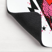 Retro Heart Breaker Valentines Day Tiger Love  Mousepad (Ecke)