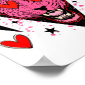 Retro Heart Breaker Valentines Day Tiger Love  Poster (Ecke)