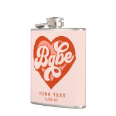 Retro Heart Bride Babe Tribe Bachelorette Flachmann (Links)