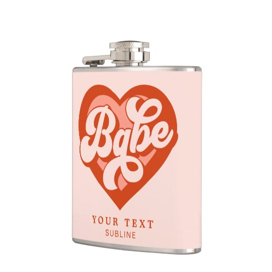 Retro Heart Bride Babe Tribe Bachelorette Flachmann (Links)