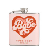 Retro Heart Bride Babe Tribe Bachelorette Flachmann (Vorderseite)
