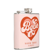 Retro Heart Bride Babe Tribe Bachelorette Flachmann (Rechts)