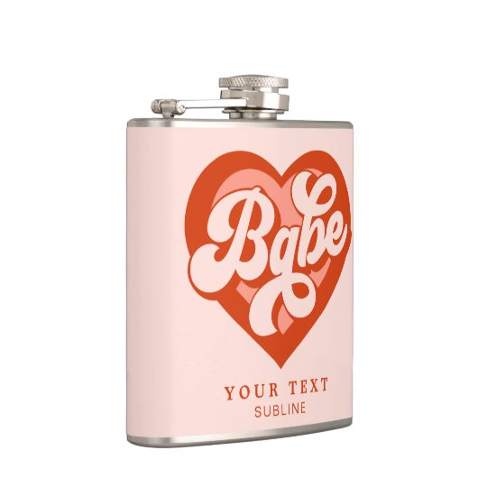 Retro Heart Bride Babe Tribe Bachelorette Flachmann (Rechts)