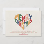 Retro Heart Merry Christmas Playful Feiertagskarte (Vorderseite)