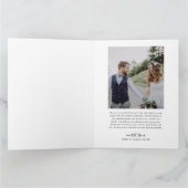 Retro Heart Script 4 Foto Collage Wedding Dankeskarte (Innenseite)