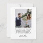 Retro Heart Script 4 Foto Collage Wedding Dankeskarte (Rückseite)