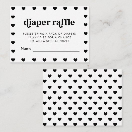 Retro Heart Simple Baby Showdusche Windschutzkarte Begleitkarte (Vorne/Hinten)