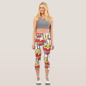 Retro Heart Tattoo Capri Leggings (Vorderseite)