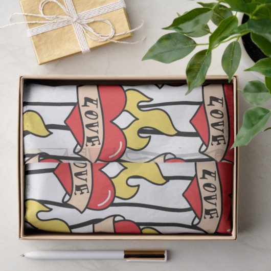 Retro Heart Tattoo Seidenpapier (Geschenk)