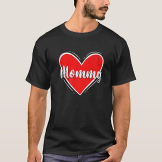 Retro Heart Valentinstag Mommy Matching Family C T-Shirt