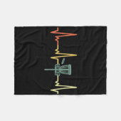 Retro Heartbeat Disc Golf Fleecedecke (Vorderseite (Horizontal))