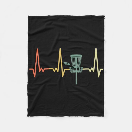 Retro Heartbeat Disc Golf Fleecedecke (Vorderseite)