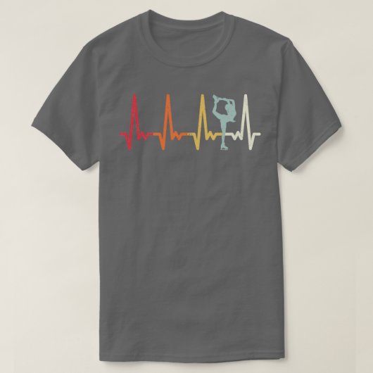 Retro Heartbeat Skaten Vintage Puls Eis T-Shirt (Design vorne)