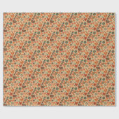 Retro Hearts 70s Love Pattern Wrapping Paper Roll Geschenkpapier (Flach)