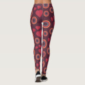 Retro Hearts and Circles Pattern Leggings (Rückseite)