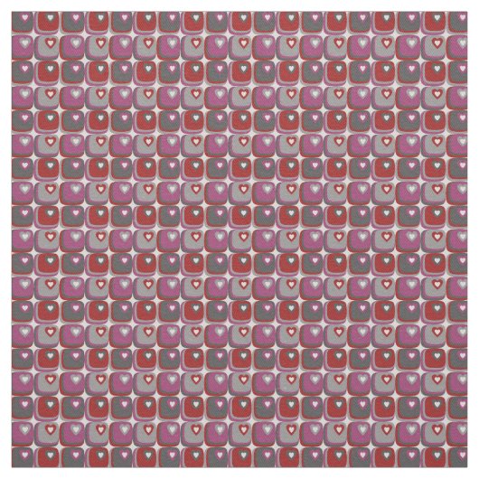 Retro Hearts Fabric Stoff (Muster)