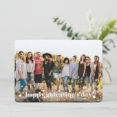 Retro Hearts Happy Galentine's Day Foto Card Ankündigung (Stehend Vorderseite)
