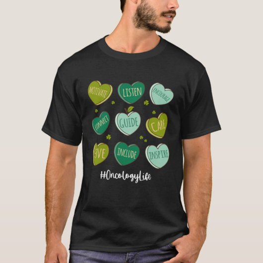Retro Hearts Oncology Nurse Life St Patrick s Day T-Shirt (Vorderseite)