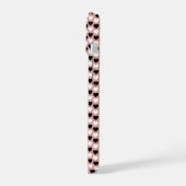 Retro Hearts Pink Black & White iPhone 15 Hülle (Linke Seite)