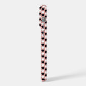 Retro Hearts Pink Black & White iPhone Hülle (Linke Seite)