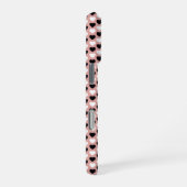 Retro Hearts Pink Black & White iPhone Hülle (Rechte Seite)