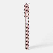 Retro Hearts Pink Black & White iPhone Hülle (Linke Seite)