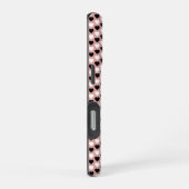 Retro Hearts Pink Black & White iPhone Hülle (Rechte Seite)